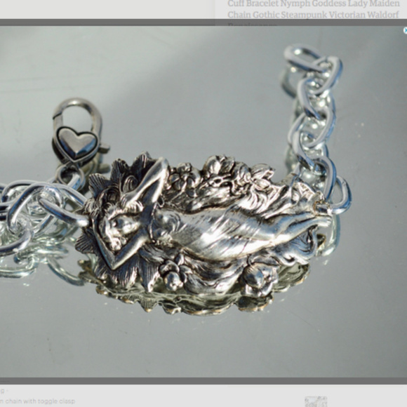 Art Nouveau Goddess Woman Bracelet Nymph Silver - Picture 3 of 6